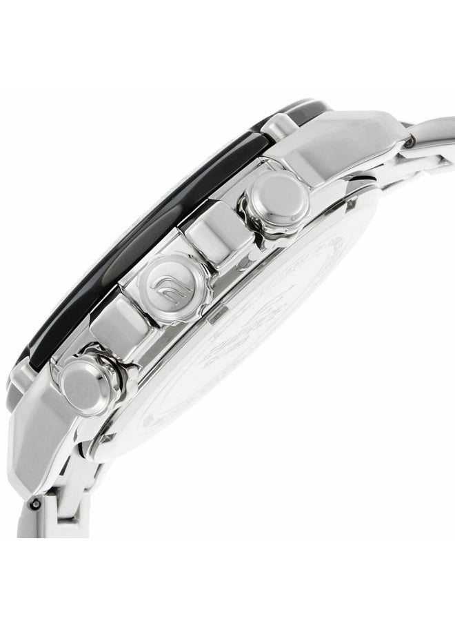 كاسيو ساعة كاسيو إيديفيس كرونوغراف للرجال، مينا أسود مع سوار من الفولاذ المقاوم للصدأ الفضي، موديل EF-550RBSP-1AV - Image 3